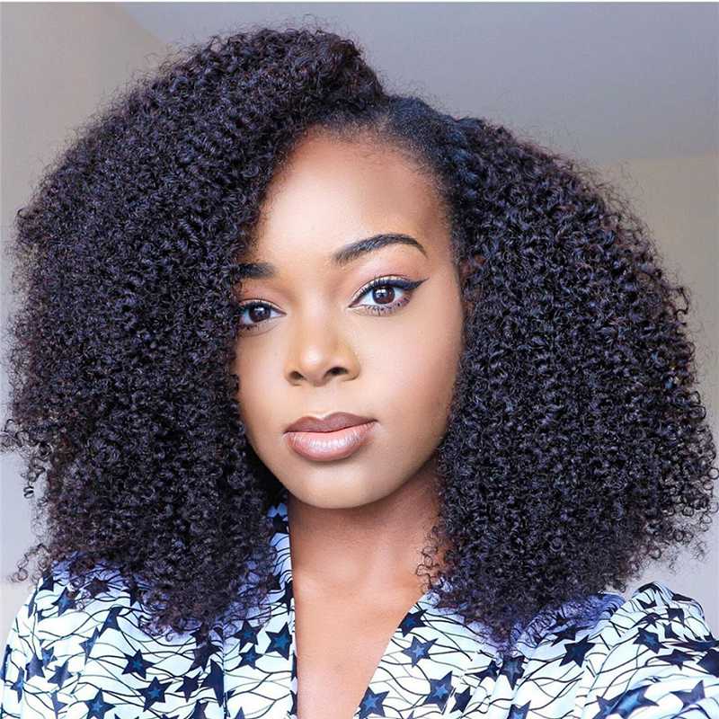 Afro Kinky Curly Wig U Part Wig Human Hair Wigs Brazilian Remy 180% Density Glueless Human Hair For Black Women 4c Curly, Medium size cap
Afro Kinky Curly Wig U Part Wig Human Hair Wigs Brazilian Remy 180% Density Glueless Human Hair For Black Women 4c Curly, Medium size cap