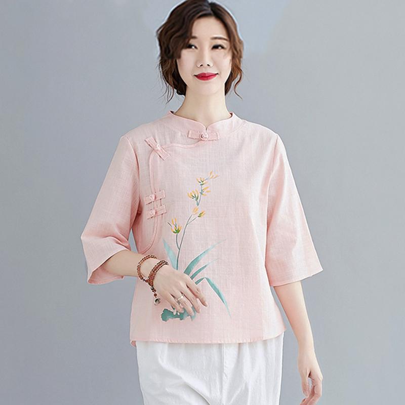 Autumn with new product literature and art restoring ancient ways button printed cotton and linen collar, Pink
Autumn with new product literature and art restoring ancient ways button printed cotton and linen collar, Pink