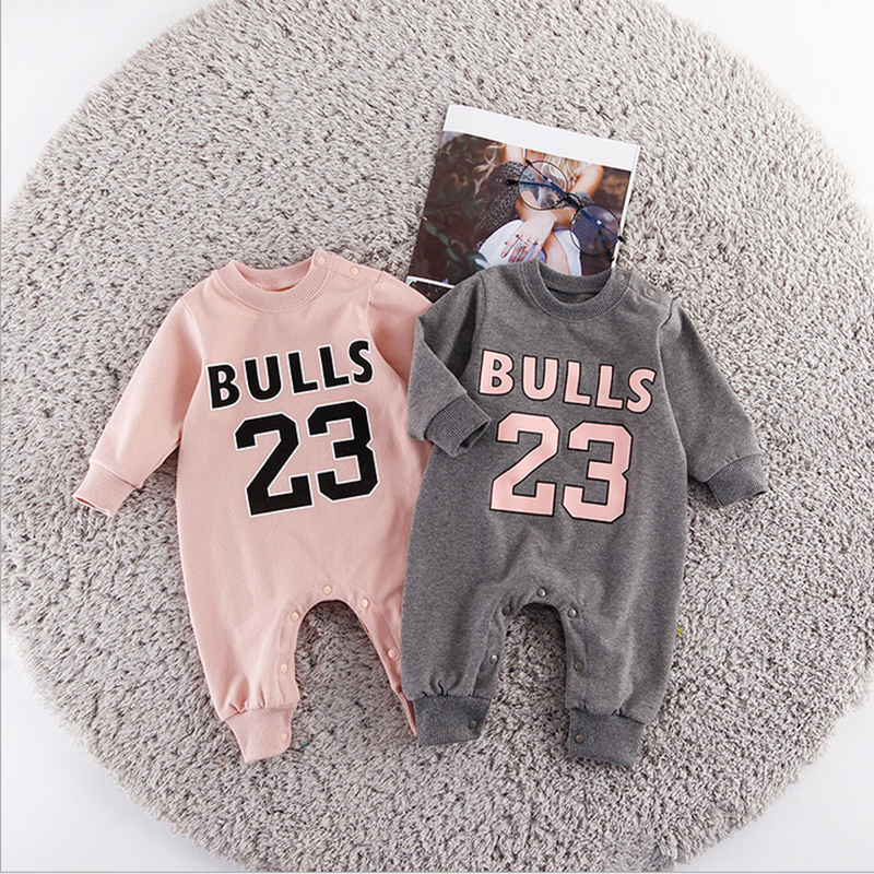 Fashion Newborn Baby Boy Girls Clothes letters Long sleeves Romper Autumn Winter Warm Sports Toddler Jumpsuit Outfits 0-18M 201027