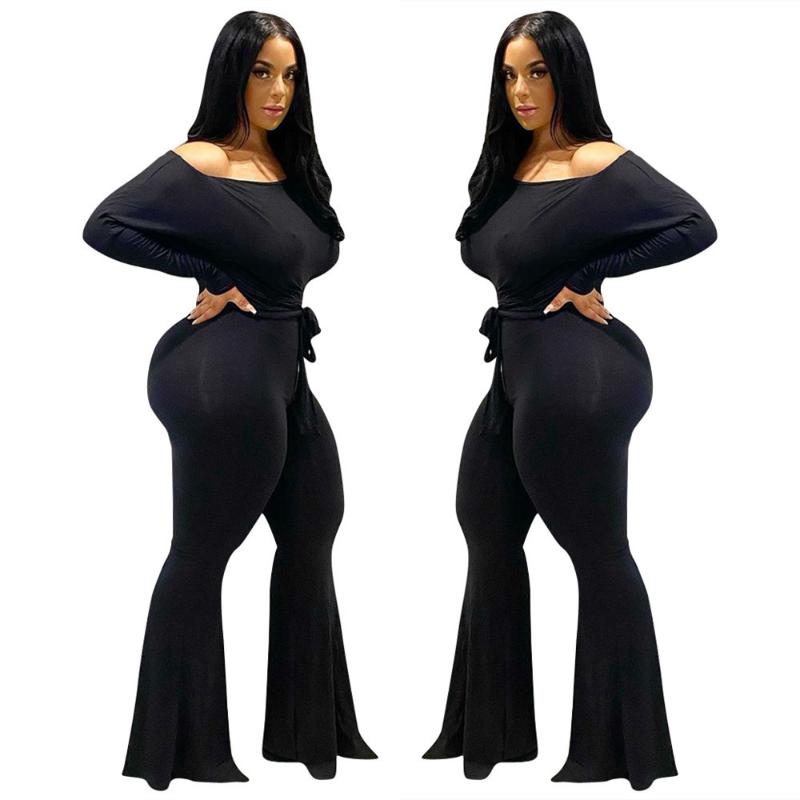 55LS6384 Autumn Winter Women Casual Fashion Solid Sexy Strapless Pleated with Belt Flare Jumpsuit Playsuit Rompers Plus Size Hot, Black
55LS6384 Autumn Winter Women Casual Fashion Solid Sexy Strapless Pleated with Belt Flare Jumpsuit Playsuit Rompers Plus Size Hot, Black