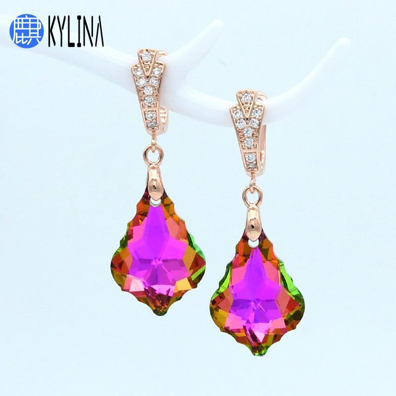 Dangle & Chandelier KYLINA 585 Rose Gold Colorful Crystal Water Drop Earrings For Women Temperament Wedding Party Fashion Jewelry1
Dangle & Chandelier KYLINA 585 Rose Gold Colorful Crystal Water Drop Earrings For Women Temperament Wedding Party Fashion Jewelry1