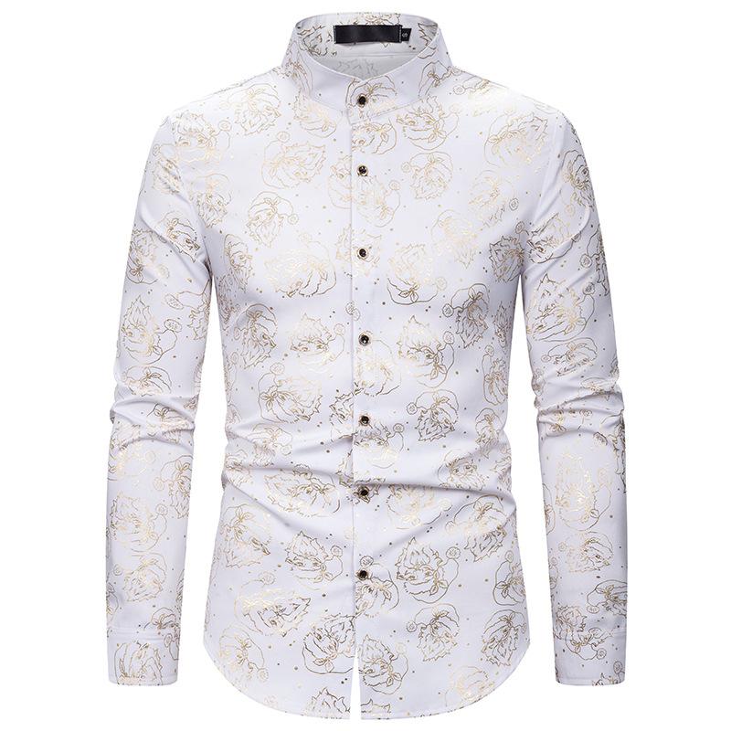 White Bronzing Print Shirt Men 2020 Fashion Santa Claus Mens Dress Shirts Nightclub Party Male Social Shirt Camisa Masculina XXL
White Bronzing Print Shirt Men 2020 Fashion Santa Claus Mens Dress Shirts Nightclub Party Male Social Shirt Camisa Masculina XXL