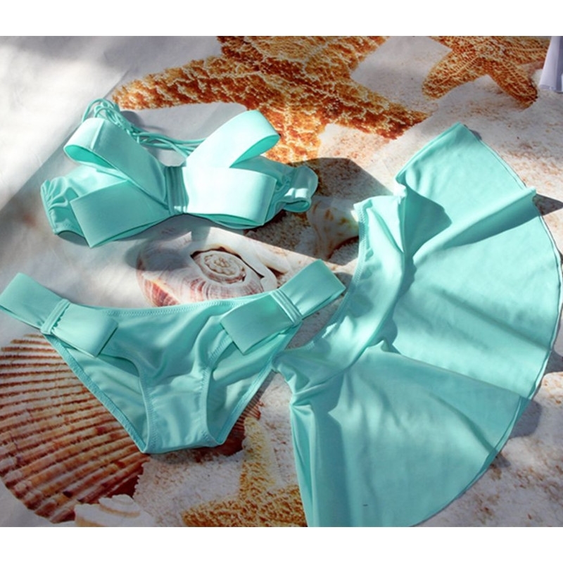 Women Swimming Suit Brazilian Bikini Set + Skirt 3 pieces Swimsuit Swimwear Solid Big Bow Bandeau Beachwear Swimming Suits Y200319, Bikini set 1
Women Swimming Suit Brazilian Bikini Set + Skirt 3 pieces Swimsuit Swimwear Solid Big Bow Bandeau Beachwear Swimming Suits Y200319, Bikini set 1