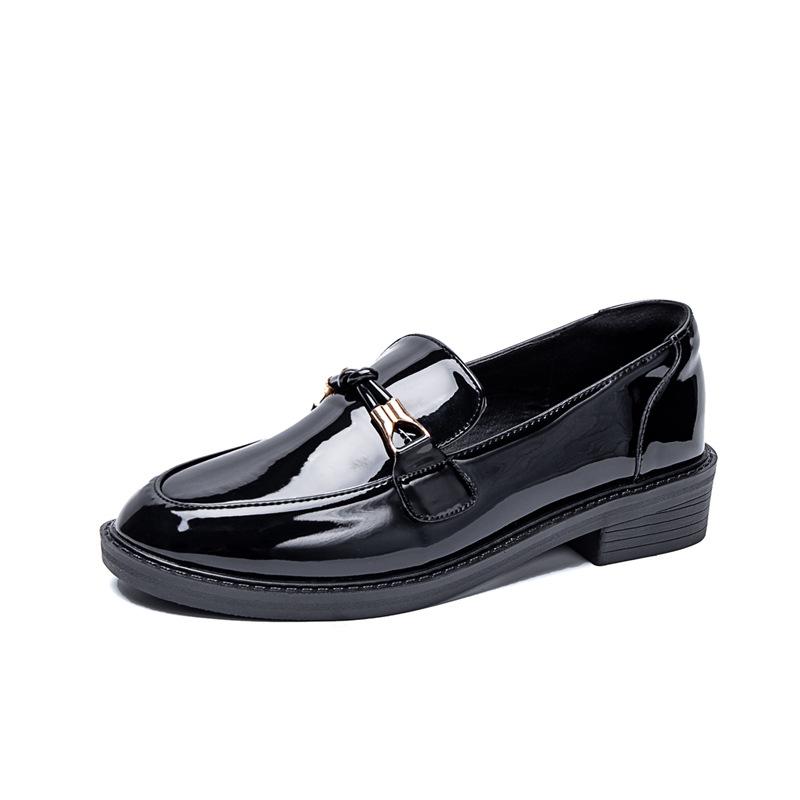 2020 Autumn New Glossy Lacquered Metal Bond Shoes Retro Wild Female British Chunky-Heel Low Heel Shoes, Black
2020 Autumn New Glossy Lacquered Metal Bond Shoes Retro Wild Female British Chunky-Heel Low Heel Shoes, Black