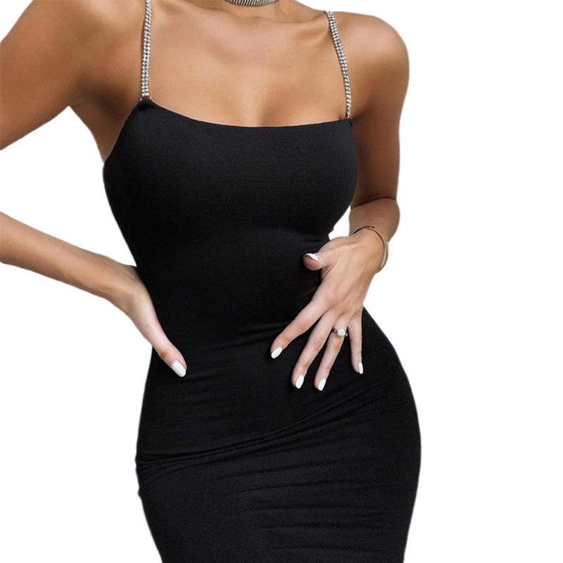 Women' sexy open back dress Summer Fashion Square Collar sleeveless dress solid color, Black
Women' sexy open back dress Summer Fashion Square Collar sleeveless dress solid color, Black