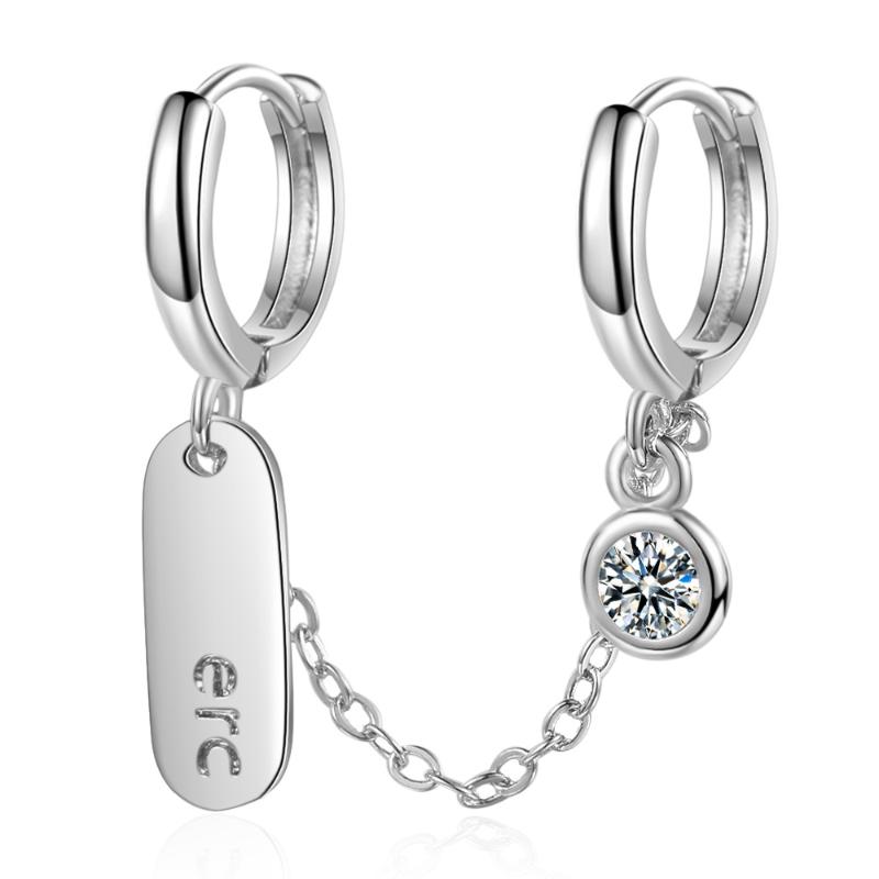 Hoop & Huggie Elegant Simple Two Ear Hole Piercing Earrings Punk Chain Tassel Rhinestone Cartilage Earring Jewelry For Women Men
Hoop & Huggie Elegant Simple Two Ear Hole Piercing Earrings Punk Chain Tassel Rhinestone Cartilage Earring Jewelry For Women Men