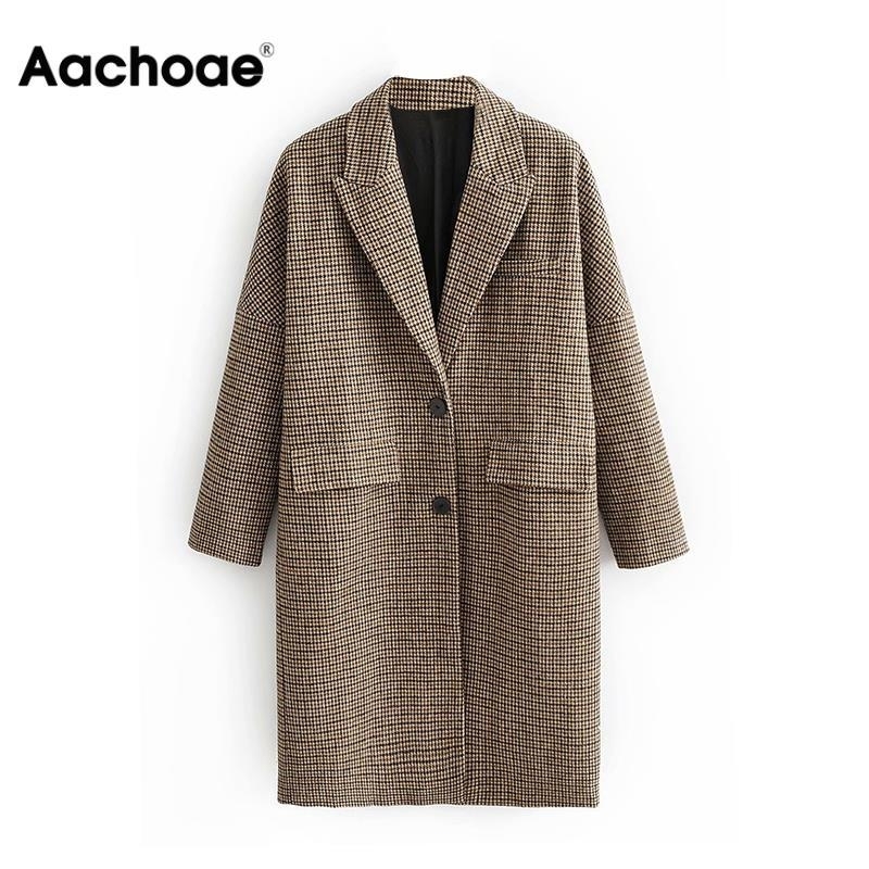 Aachoae Fashion Winter Plaid Long Coats Women Single Breasted Casual Jackets For Ladies Vintage Elegant Long Sleeve Pockets Coat 201102
Aachoae Fashion Winter Plaid Long Coats Women Single Breasted Casual Jackets For Ladies Vintage Elegant Long Sleeve Pockets Coat 201102