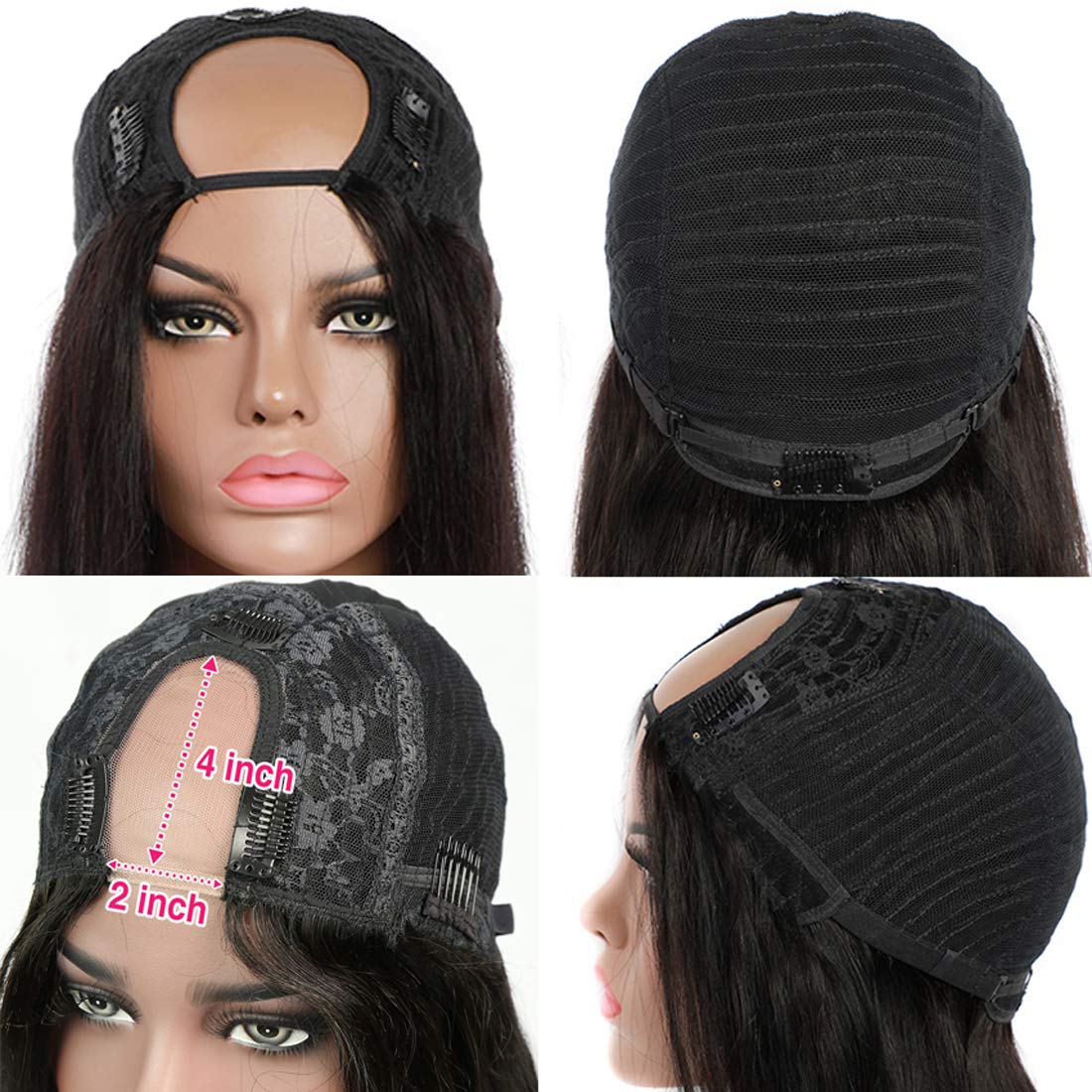 Wig ombre human hair u part no leave out brown blonde 4/27 colored Remy Brazilian 150% density Upart Wigs no need glue full natural