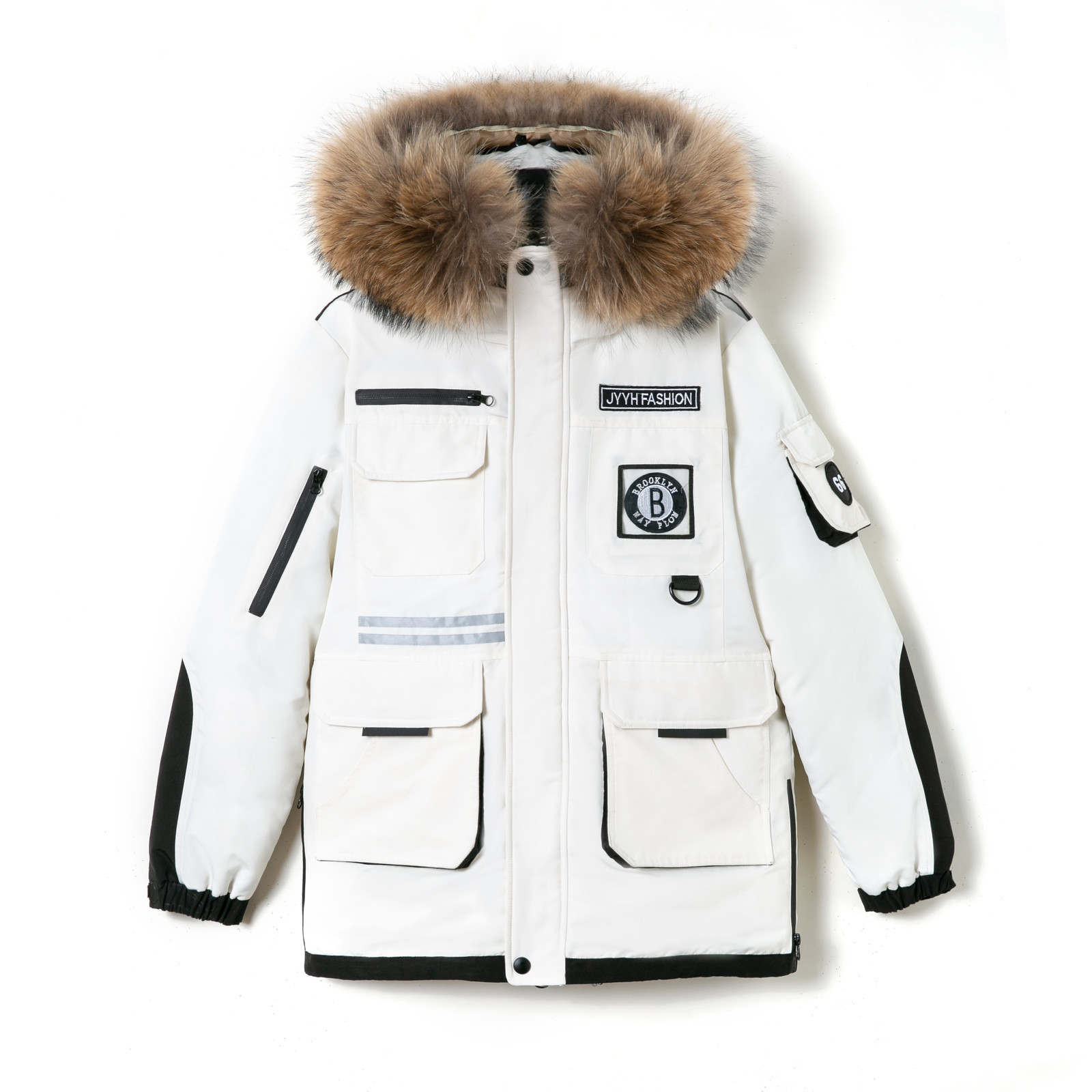 Winter Thick Long Parkas Women Safari Style Jacket Korean Style Hooded With Fur Collar Plus Size Printed Casacas Para Mujer 201110
