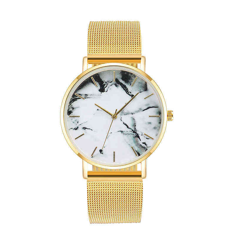 Fashion Rose Gold Mesh Band Creative Marble Female Wrist Watch y Women Quartz Watches Gifts Relogio Feminino Drop 220113