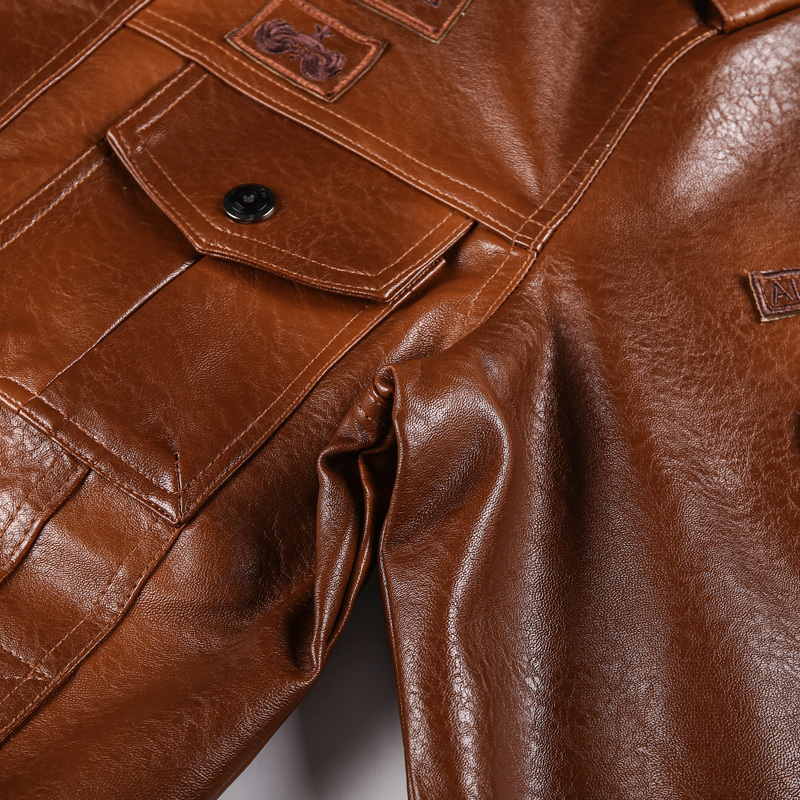 Fashion Men's Brown Leather Jacket Vintage Style Outwear Coat Men Autumn Winter Motorcycle Jacket Casual Overcoat Plus Size 4XL 201119