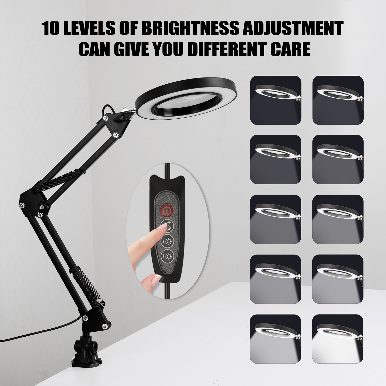 2021 New Professional Foldable 5x Magnifying Glass Desk Magnifier Led Light Reading with Three Dimming Modes Usb Power Supply Sin9
2021 New Professional Foldable 5x Magnifying Glass Desk Magnifier Led Light Reading with Three Dimming Modes Usb Power Supply Sin9