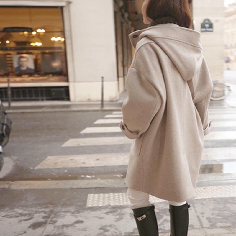 Women Coats Winter Horn Button Pockets Elegant Warm Womens Korean Coat Long Sleeve Solid All Match Ladies Hot Sale Clothes Chic