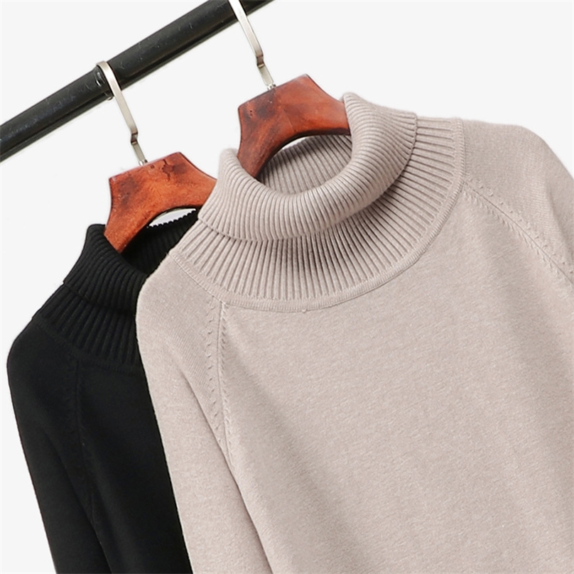 HLBCBG Winter Thick Knit Long Straight Women Dress Warm Turtleneck Pullover Sweater Dress Oversized CHIC Christmas Midi Dresses 201225