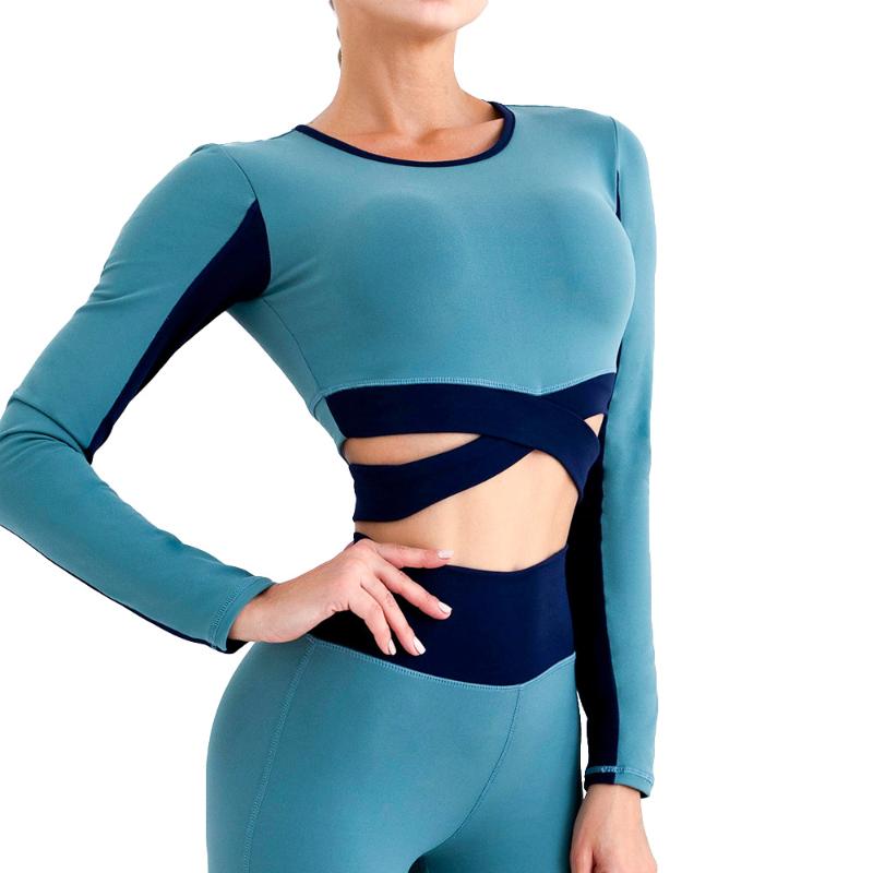 Yoga Tops for Women Removable Pads Gathering Proof Cross Hem Long Sleeves Sports Shirts, Blue
Yoga Tops for Women Removable Pads Gathering Proof Cross Hem Long Sleeves Sports Shirts, Blue