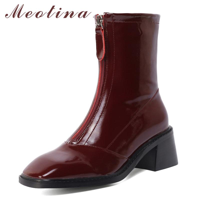 Meotina Ankle Boots Women Real Leather High Heel Boots Shoes Square Toe Chunky Heels Zipper Short Wine Red Big Size 33-40, Black
Meotina Ankle Boots Women Real Leather High Heel Boots Shoes Square Toe Chunky Heels Zipper Short Wine Red Big Size 33-40, Black