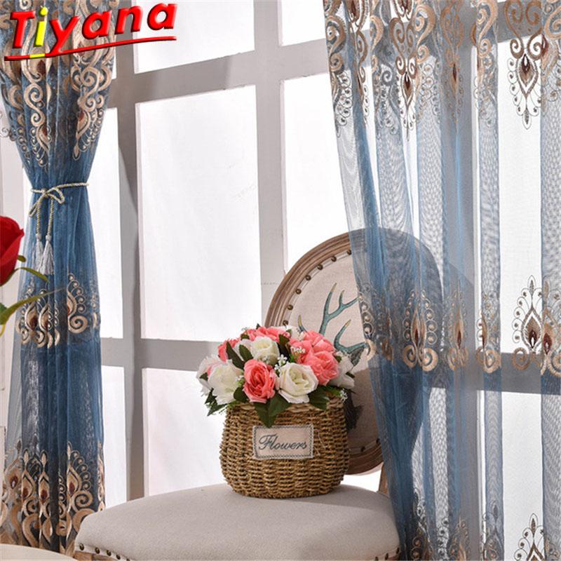 Phoenix Feather Golden Thread Embroidery Tulle Curtain for Living Room High Quality Luxury Blue Window Drapes for Villa HM167#30, Voile tulle
Phoenix Feather Golden Thread Embroidery Tulle Curtain for Living Room High Quality Luxury Blue Window Drapes for Villa HM167#30, Voile tulle