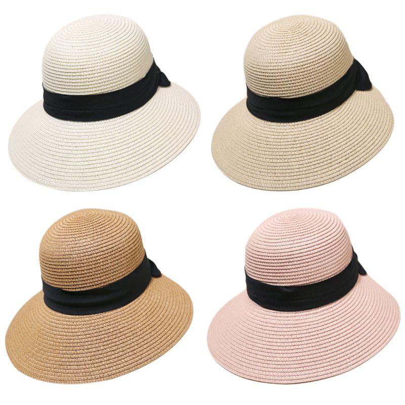 Women Summer Wide Brim Straw Beach Cap Black Bowknot Ribbon Foldable UV-Protection Adjustable Floppy Irregular Sun Visor Hat, Pink
Women Summer Wide Brim Straw Beach Cap Black Bowknot Ribbon Foldable UV-Protection Adjustable Floppy Irregular Sun Visor Hat, Pink