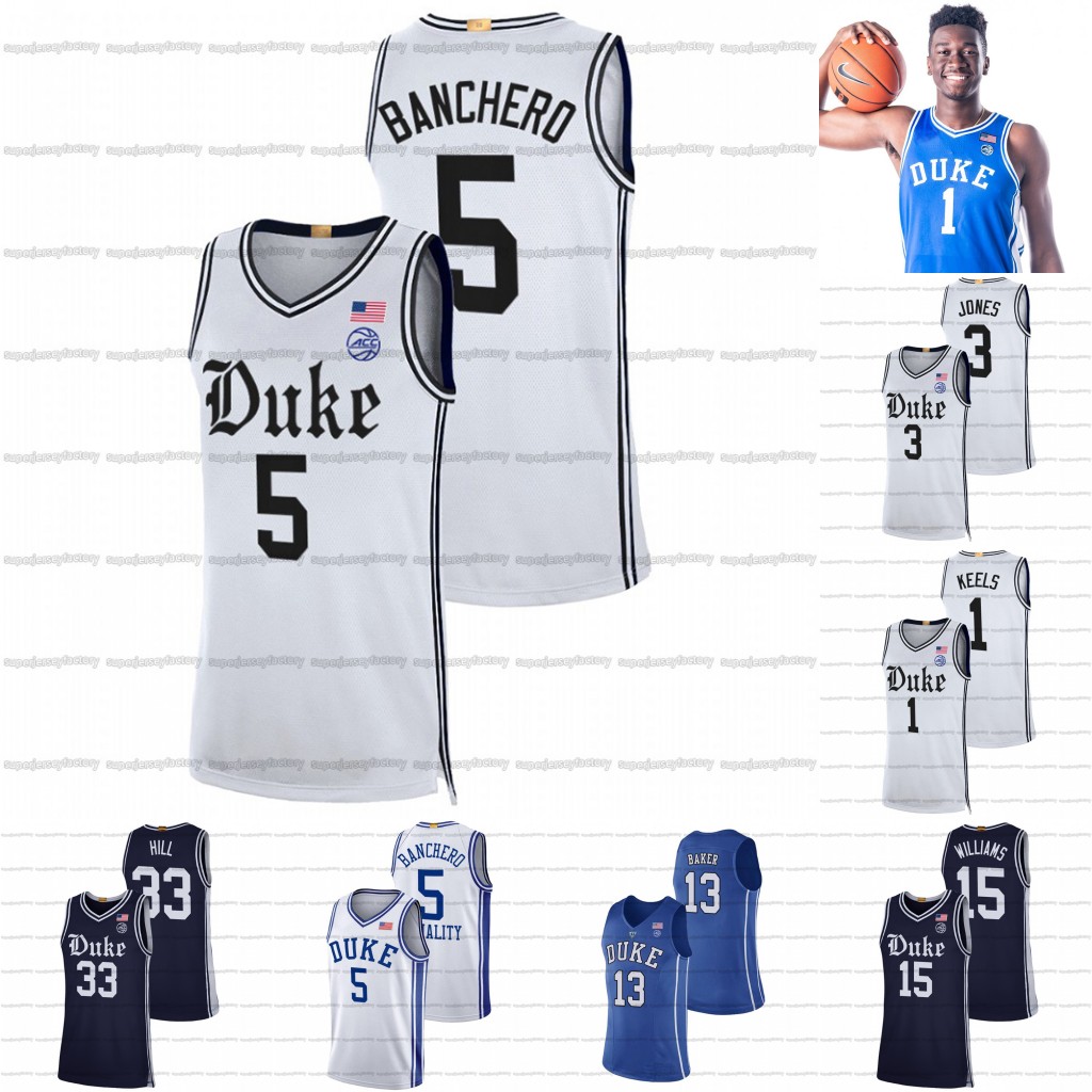 Duke Blue Devils 2021-22 College Basketball Jersey Stitched Paolo Banchero Zion Williamson Jeremy Roach Theo John Mark Williams Joey Baker Goldwire Coleman III, Navy
Duke Blue Devils 2021-22 College Basketball Jersey Stitched Paolo Banchero Zion Williamson Jeremy Roach Theo John Mark Williams Joey Baker Goldwire Coleman III, Navy