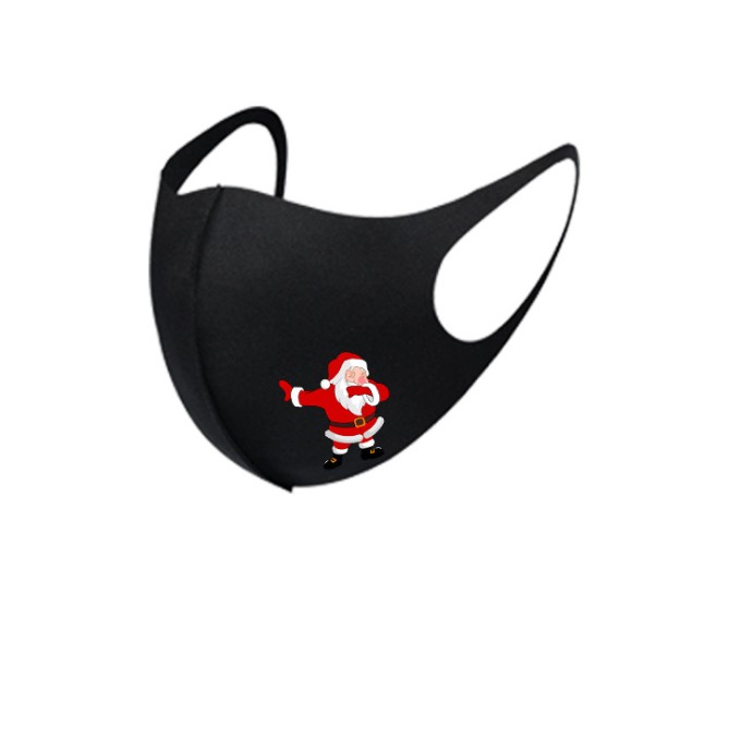Black Christmas Masks Elk Santa Claus Printed Snowman Designer Masks Fashion Outdoor Breathable Comfortable Mask Xmas Decoration 9 designs