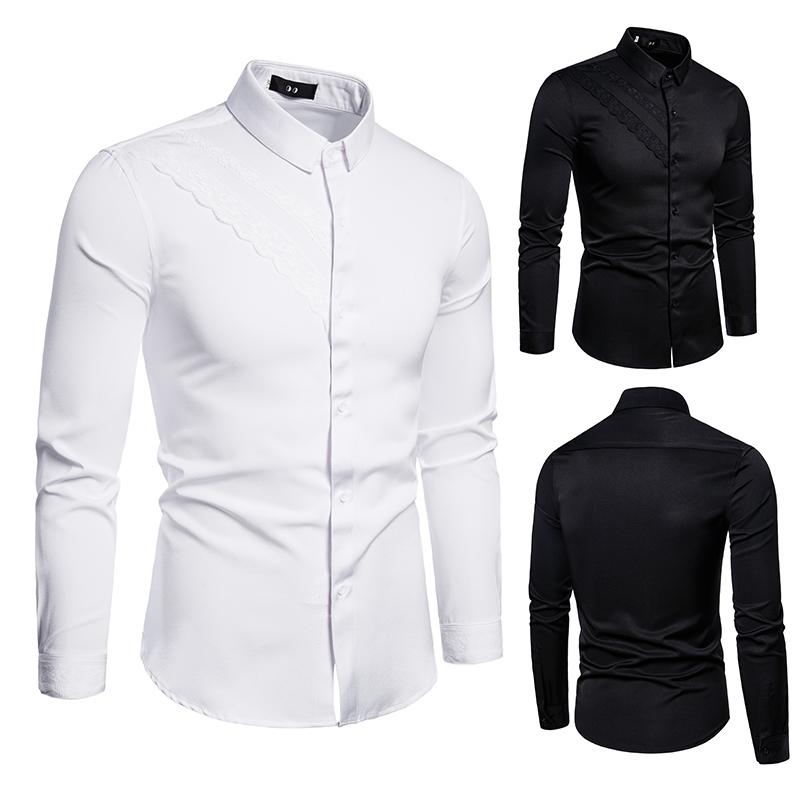 Korean Men' Formal For Men Shirt Long Sleeve Fashion Work Clothes Slim Fitting Clothing Black White Dress Christmas
Korean Men' Formal For Men Shirt Long Sleeve Fashion Work Clothes Slim Fitting Clothing Black White Dress Christmas