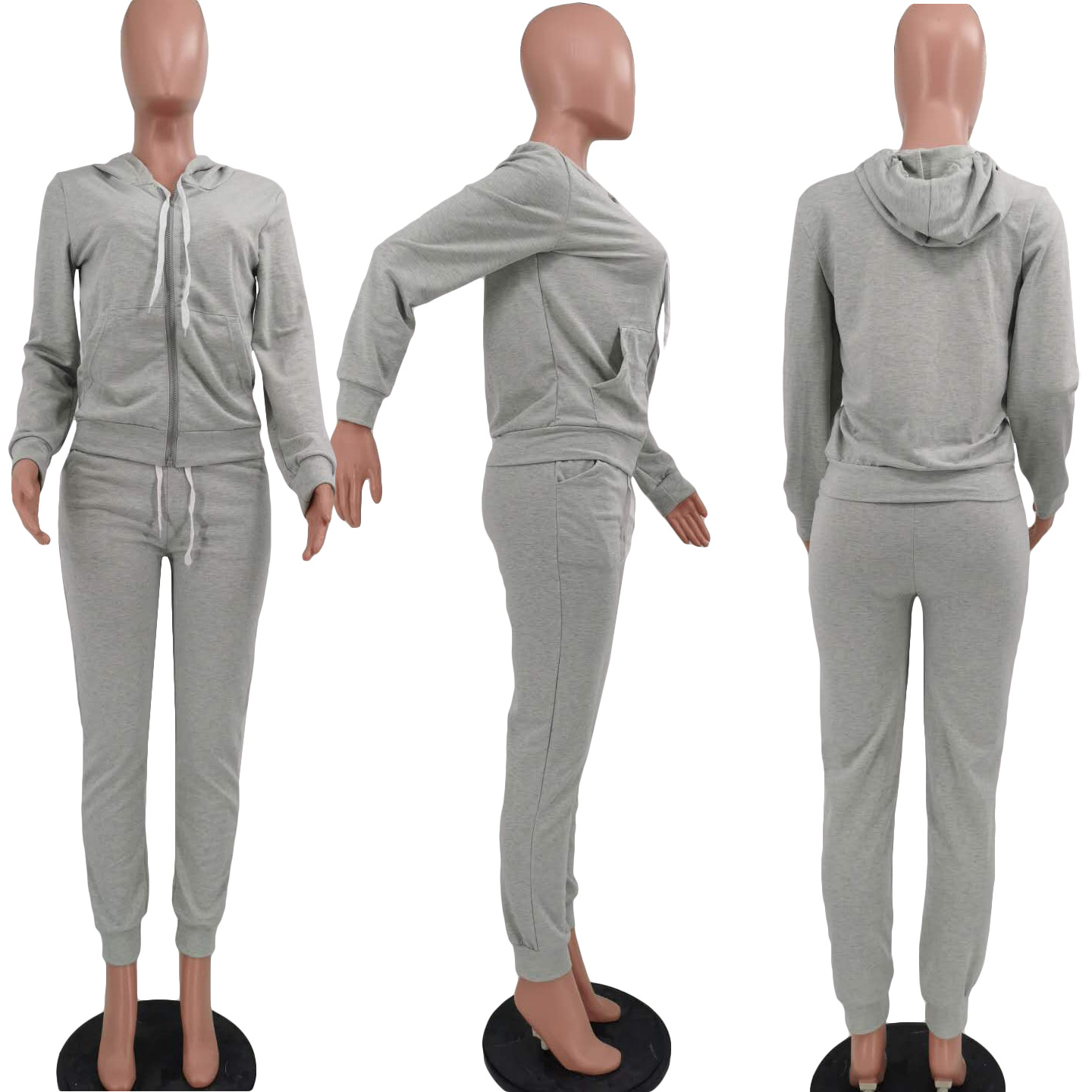 Fashion women's autumn and winter new leisure hooded sweater sports suit two-piece suit