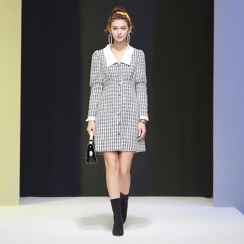 Lapel Long Sleeve Tweed Button Fashion Casual Party Spring Autumn New Elegant Chic Women' Mini Dress, Gray
Lapel Long Sleeve Tweed Button Fashion Casual Party Spring Autumn New Elegant Chic Women' Mini Dress, Gray