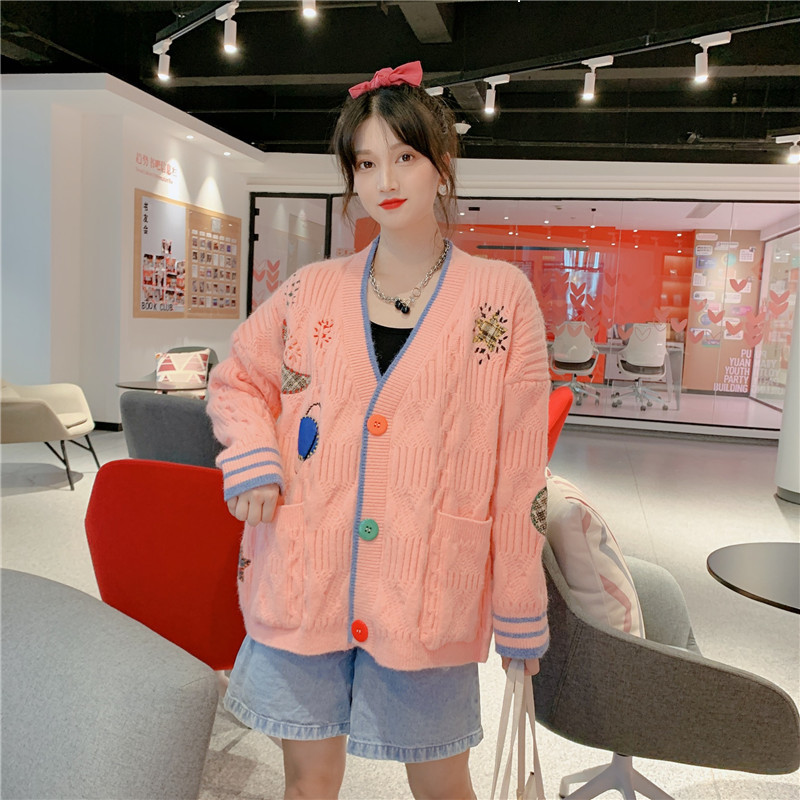 2021 Korean Cardigan Kawaii Pink Female New Standard Lazy Cartoons Fashion Crocheted Shredded Nightgown Long Jumper Sleeves NRM6, Orange
2021 Korean Cardigan Kawaii Pink Female New Standard Lazy Cartoons Fashion Crocheted Shredded Nightgown Long Jumper Sleeves NRM6, Orange