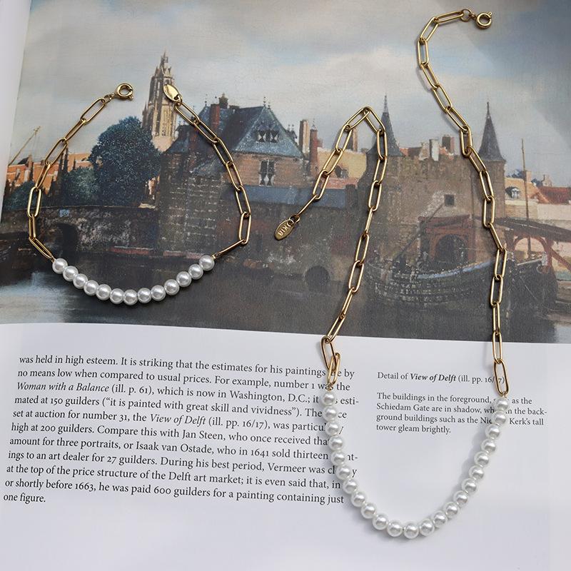 Gold Stainless Steel Chain Jewelry White Pearl Bracelets For Women Girl Birthday Gifts Summer Pearl Bracelet Beach Hand Chains
Gold Stainless Steel Chain Jewelry White Pearl Bracelets For Women Girl Birthday Gifts Summer Pearl Bracelet Beach Hand Chains