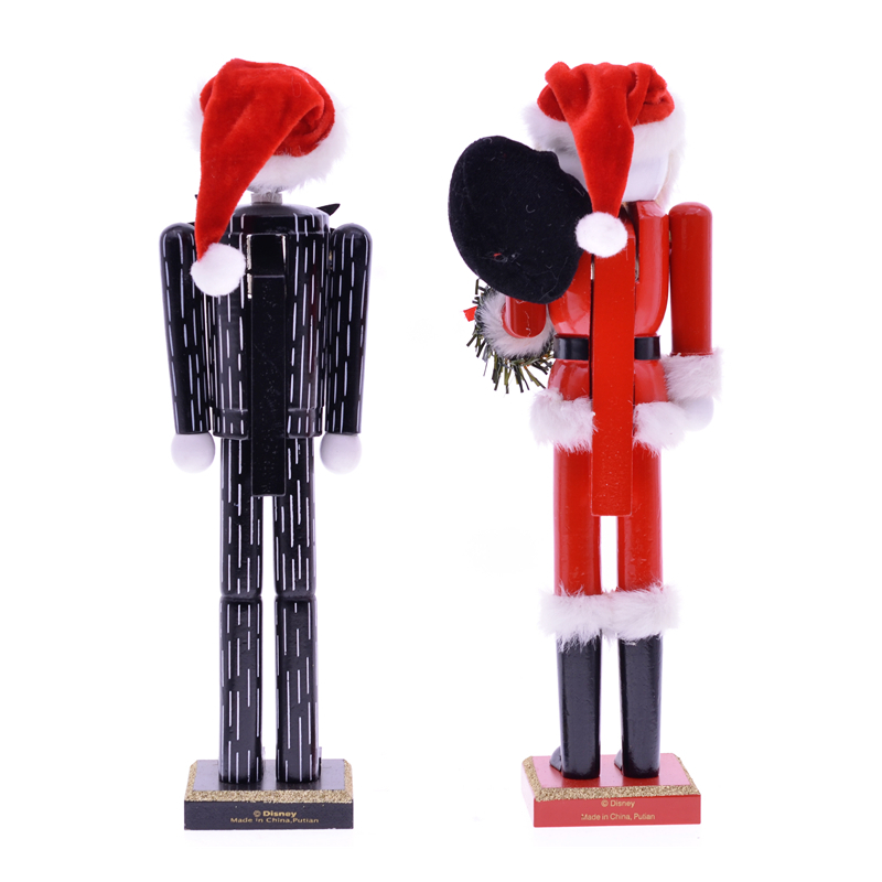 MYBLUE 35cm Vintage Wooden Skull Statue Nutcracker Sculpture Figurine Christmas Doll Ornaments Home Room Decoration Accessories LJ200903
