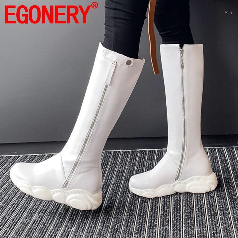 EGONERY flock knee high boots winter autumn plush cool zipper woman Motorcycle boots round toe Flat platform women's shoes1, Pu upper white
EGONERY flock knee high boots winter autumn plush cool zipper woman Motorcycle boots round toe Flat platform women's shoes1, Pu upper white