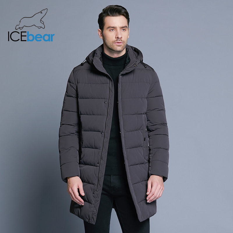 ICEbear Winter Jacket Men Hat Detachable Warm Coat Causal Parkas Cotton Padded Winter Jacket Men Clothing MWD18821D 201026