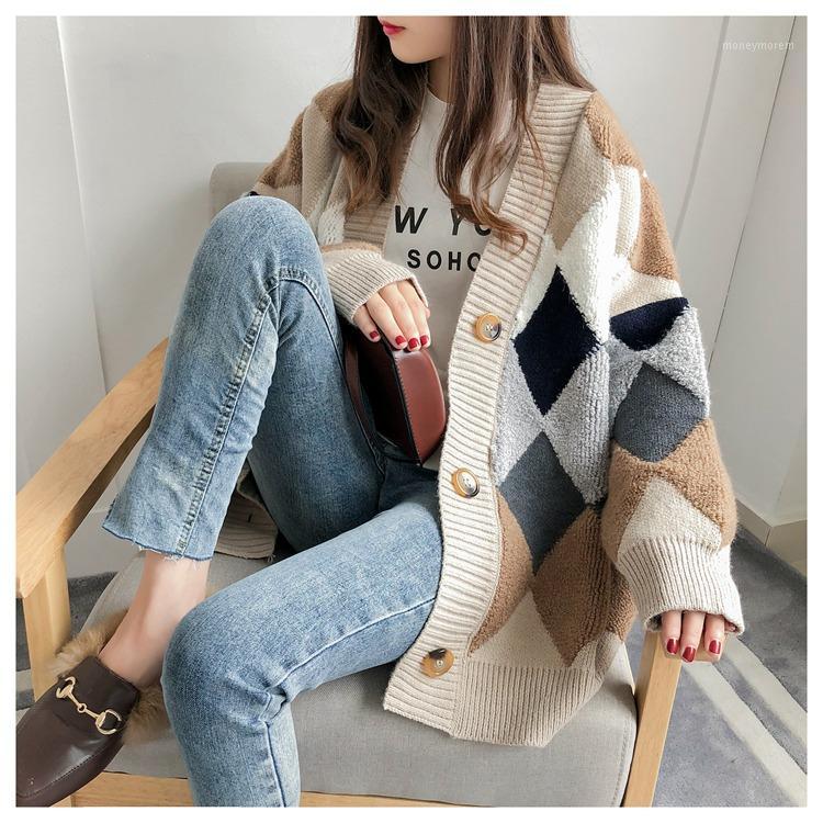 Women's Sweaters Autumn Winter 2019 V-Neck Cardigans Single Breasted Puff Sleeve Loose fashionable Casual Plaid1, Khaki
Women's Sweaters Autumn Winter 2019 V-Neck Cardigans Single Breasted Puff Sleeve Loose fashionable Casual Plaid1, Khaki