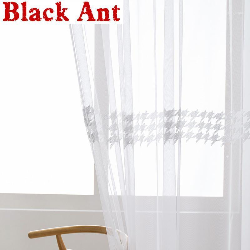 European Modern White Sheer Voile Curtain for Bedroom Living room Embroidered Houndstooth Tulle Kitchen Window Screen M237D31
European Modern White Sheer Voile Curtain for Bedroom Living room Embroidered Houndstooth Tulle Kitchen Window Screen M237D31