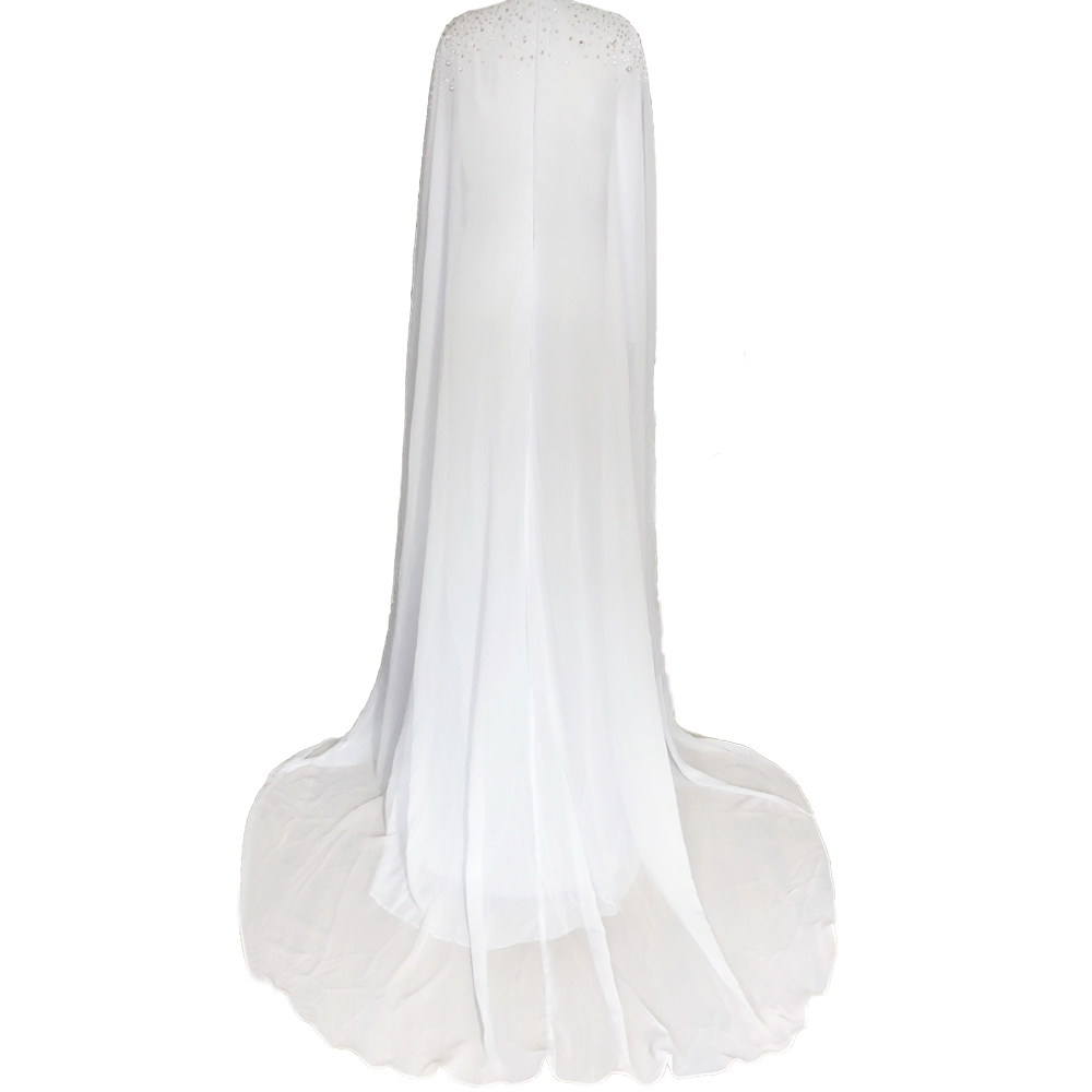 Bridal Gowns Muslim Wedding Dresses With Wrap Jewel Sweep Train Crystal Beads Chapel Garden vestidos de novia robe de mariée 2022