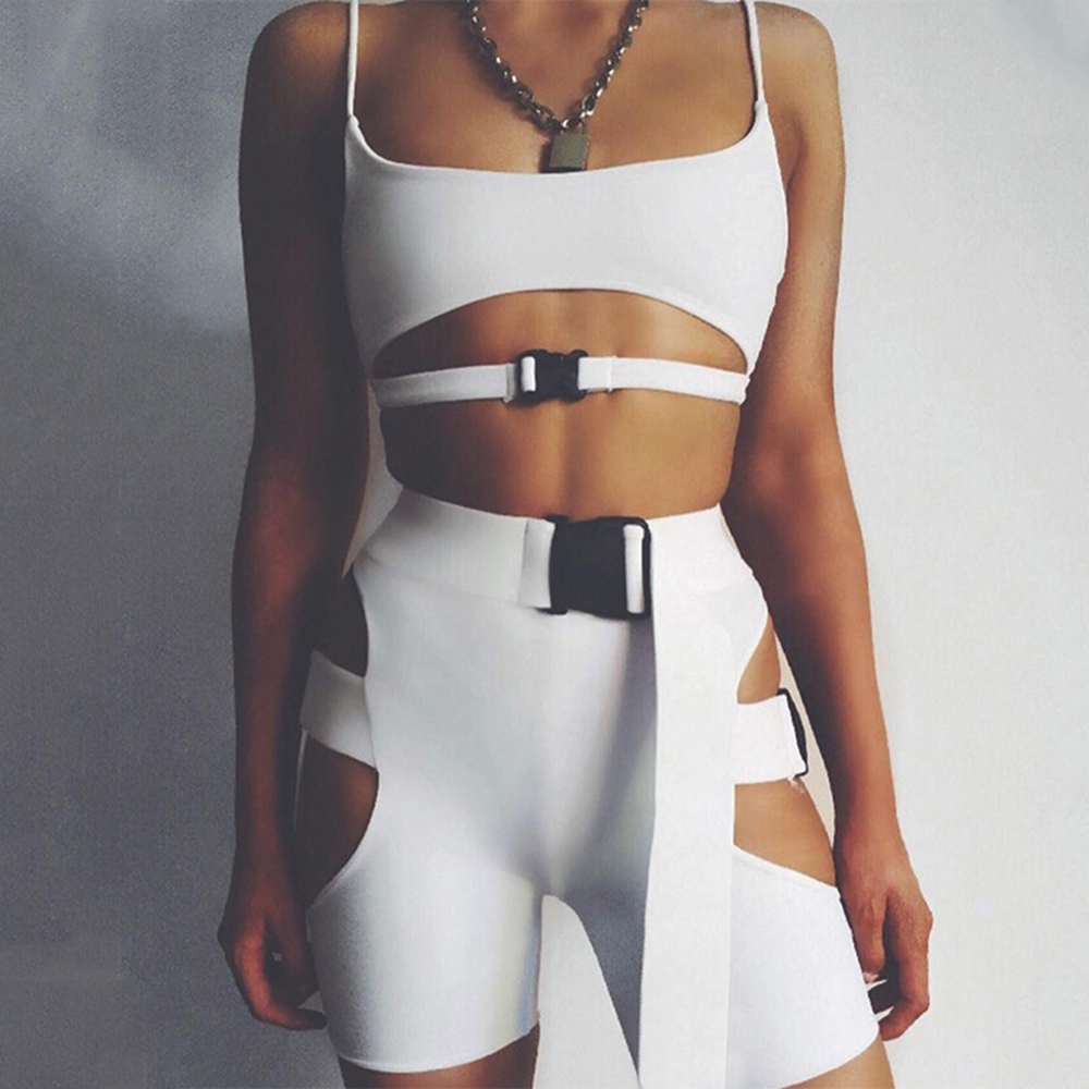 Women Street Sexy Skinny 2 Piece Sets 2021 Summer Style Spaghetti Strap Sporting Tops Buckle Patchwork Hollow Out Skinny Shorts, 3#
Women Street Sexy Skinny 2 Piece Sets 2021 Summer Style Spaghetti Strap Sporting Tops Buckle Patchwork Hollow Out Skinny Shorts, 3#