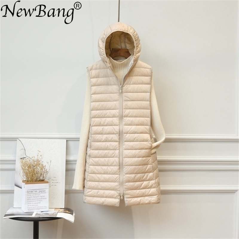 NewBang 4XL Long Vest Women Ultra Light Down Vest Women Hooded Lightweight Waistcoat Female Down Coat Long Slim Sleeveless 201214, Pink
NewBang 4XL Long Vest Women Ultra Light Down Vest Women Hooded Lightweight Waistcoat Female Down Coat Long Slim Sleeveless 201214, Pink