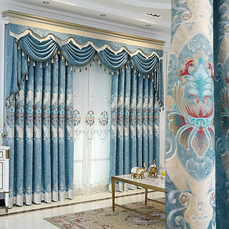 European Style Curtains for Living Dining Room Bedroom Luxury Embroidered Curtains Tulle Finished Product Customization
European Style Curtains for Living Dining Room Bedroom Luxury Embroidered Curtains Tulle Finished Product Customization