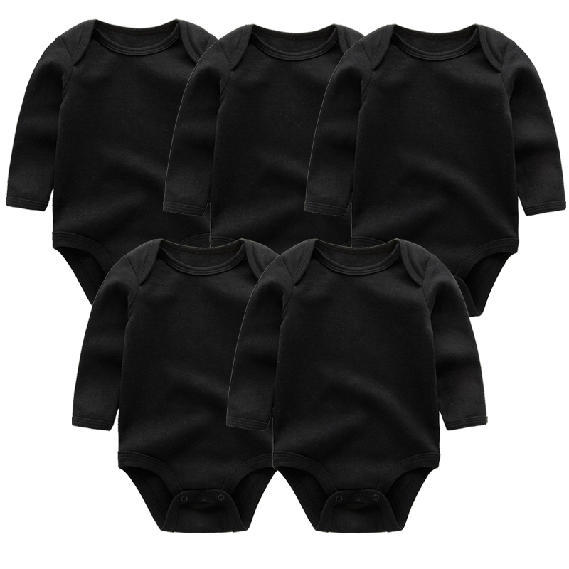 Baby Girl Boys Romper 5pcs/Lots Newborn Sleepsuit Infant Baby Clothes Long Sleeve Solid color Jumpsuits Unisex Baby custome 201127