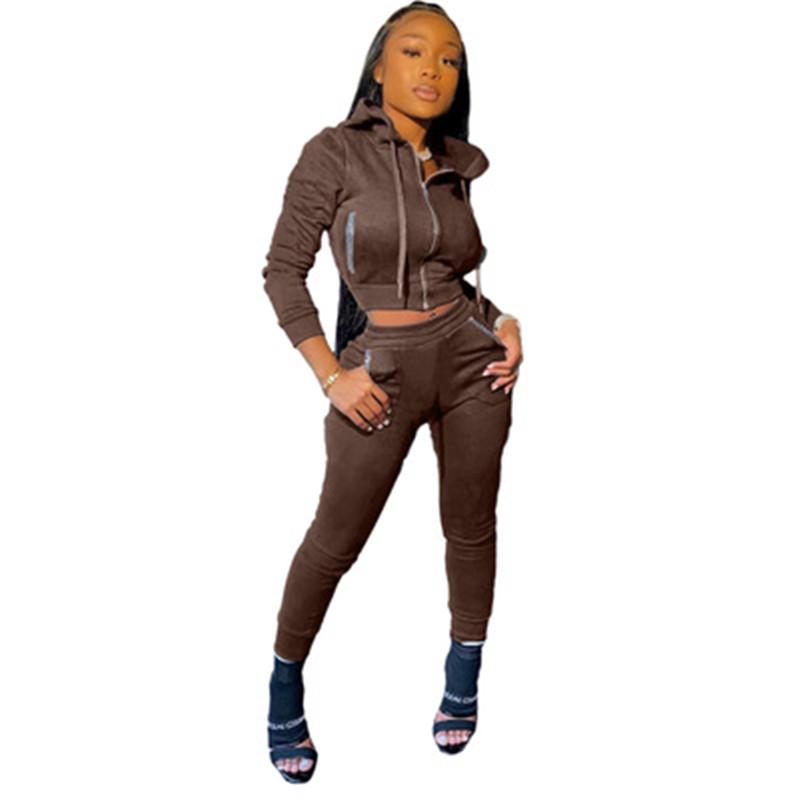 Ladies Slim Pocket 2Pcs Sets Fashion Trend Long Sleeve Zipper Hooded Coats Pants Suits Designer Female Autumn New Slim Casual Tracksuits
Ladies Slim Pocket 2Pcs Sets Fashion Trend Long Sleeve Zipper Hooded Coats Pants Suits Designer Female Autumn New Slim Casual Tracksuits