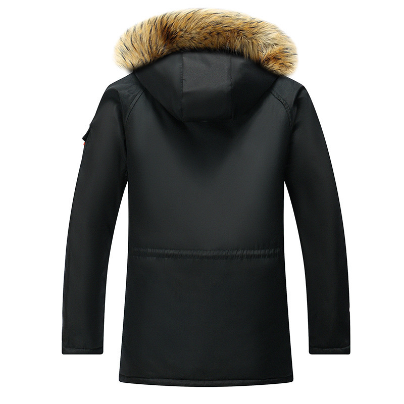 Men Winter Jacket Fur Collar Casual Hooded Parka Down Jackets Mens Warm Thick Thermal Outdoor Overcoat Zipper Multi-pocket 201026