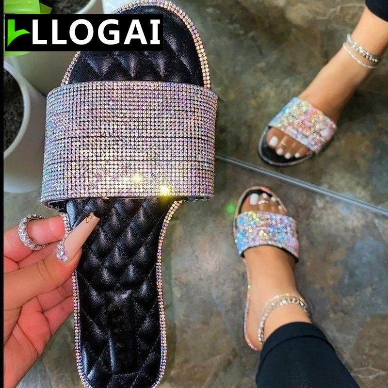 Women Sandals Flip Flops crystal Flat Sandals Ladies Slippers Shoes Female Rhinestone Round Toe Bling Luxury Sandalias Mujer, Black
Women Sandals Flip Flops crystal Flat Sandals Ladies Slippers Shoes Female Rhinestone Round Toe Bling Luxury Sandalias Mujer, Black