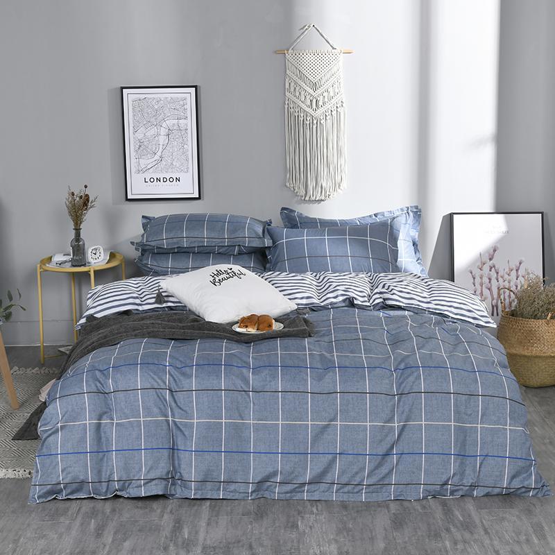 57 simple plaid stripe bedding set king queen full 5 size bed linen 4pcs/set duvet cover set luxury bed sheet AB side bedclothes, Hongrizi010
57 simple plaid stripe bedding set king queen full 5 size bed linen 4pcs/set duvet cover set luxury bed sheet AB side bedclothes, Hongrizi010