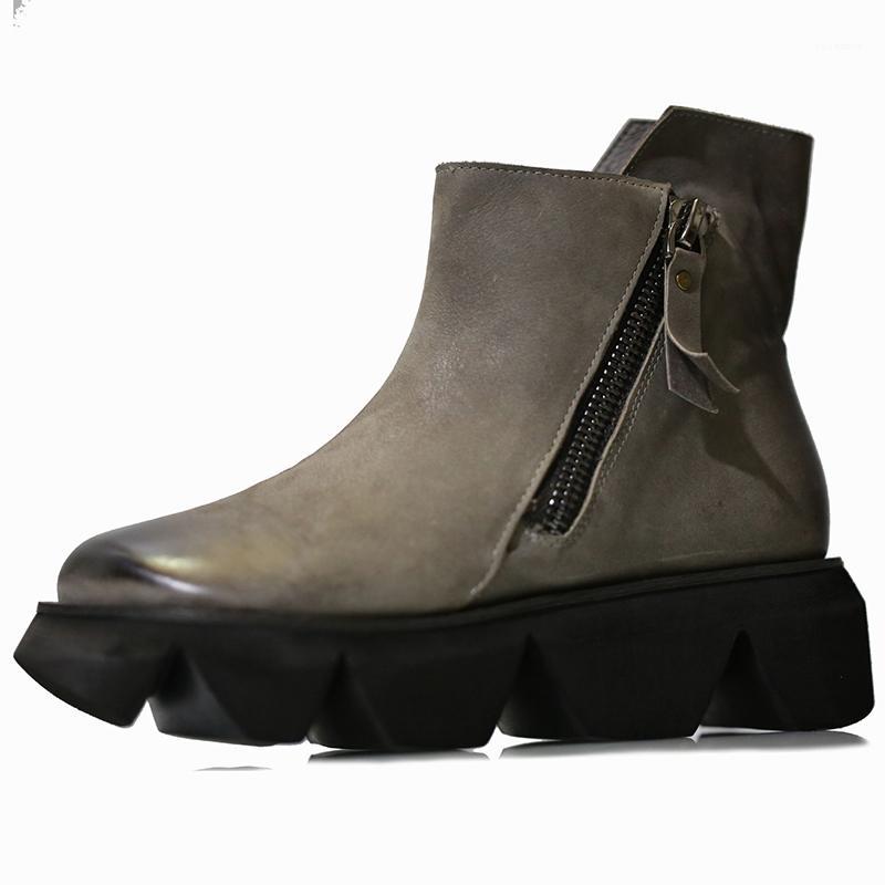 VALLU 2019 autumn and winter new style leather wedge leather boots women thick bottom casual round head boots1, Gold
VALLU 2019 autumn and winter new style leather wedge leather boots women thick bottom casual round head boots1, Gold