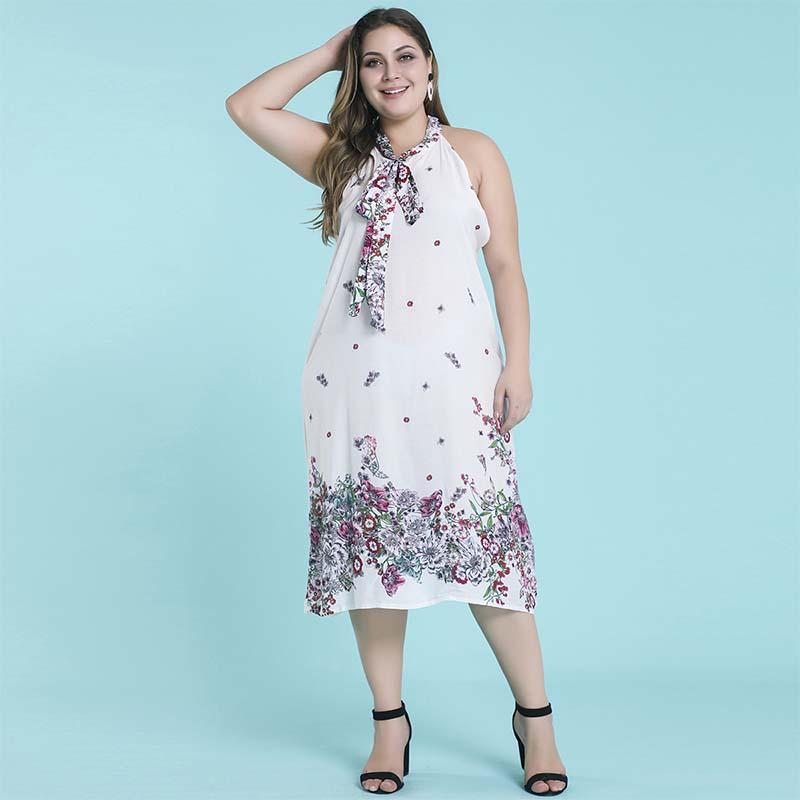 WHZHM Summer Sleeveless Dress Women Beach Flower Floral Printed Lacing Up Bow A-Line Plus Size 3XL 4XL White Sexy Dress Femme, As pictures
WHZHM Summer Sleeveless Dress Women Beach Flower Floral Printed Lacing Up Bow A-Line Plus Size 3XL 4XL White Sexy Dress Femme, As pictures