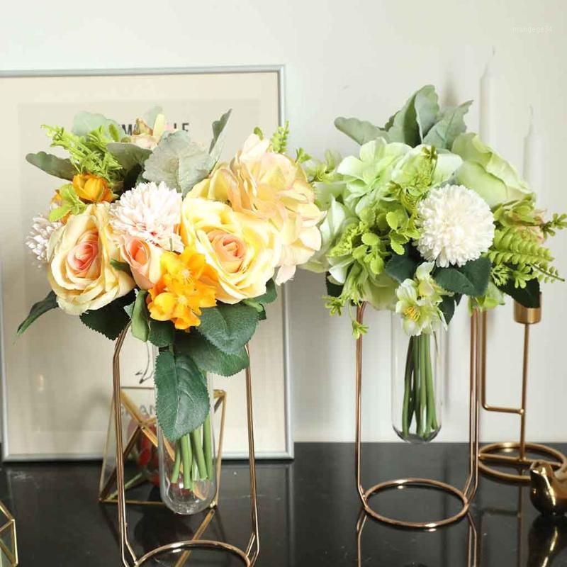 Artificial Flowers Bouquet Rose Peony Rose Leaves Bridal Bouquet Multicolor Fake Flowers Wedding Home Decoration DIY Supplies1, Pink 
Artificial Flowers Bouquet Rose Peony Rose Leaves Bridal Bouquet Multicolor Fake Flowers Wedding Home Decoration DIY Supplies1, Pink