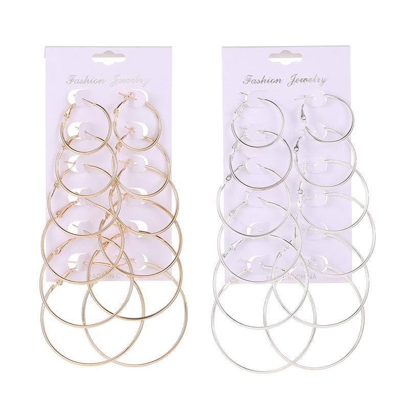 Hoop & Huggie 6-piece Earring Set European And American Fashion Large Small Circle Earrings Geometric Jewelry
Hoop & Huggie 6-piece Earring Set European And American Fashion Large Small Circle Earrings Geometric Jewelry