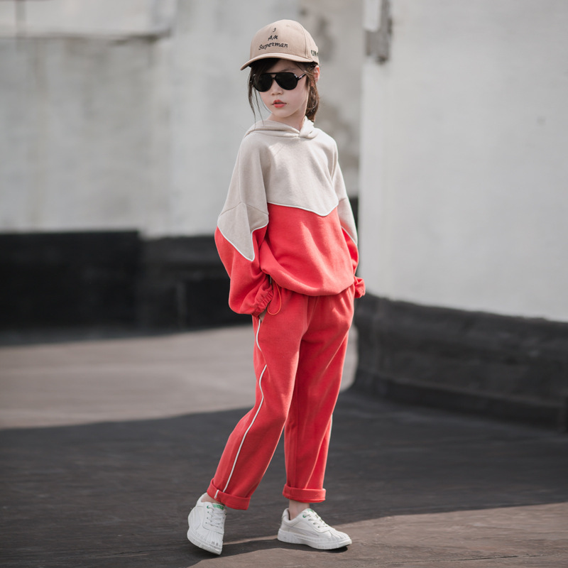 New autumn/winter 2020 sports suit for girls cuhk children's Fashion two-piece suit for girlsX1019