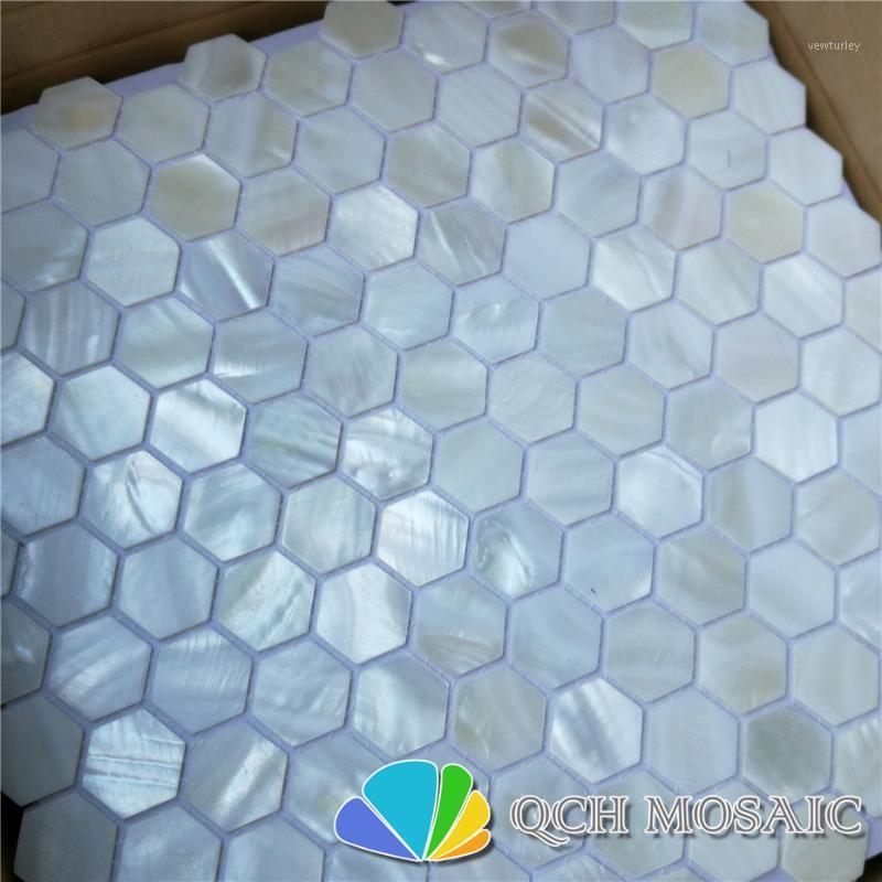 

Hexagon white freshwater shell mother of pearl mosaic tile for kitchen backsplash and bathroom wall tile qch1491, 1 lot(11pcs)