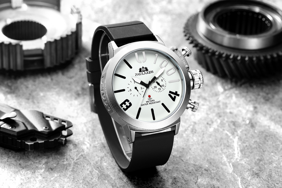 Men Automatic Self Wind Mechanical Rubber Strap Black Silver Boat Case Orange Blue Yellow Grey Classic U Watch 201113
